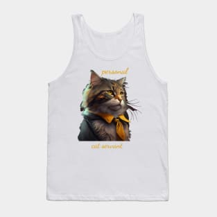 Personal Cat Servant - Rich and Luxurious Feline with Necktie Tank Top